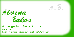 alvina bakos business card